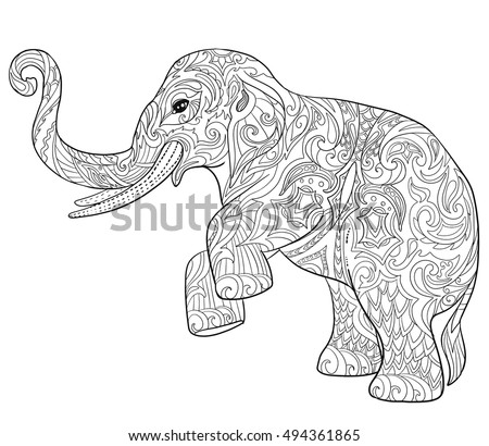 Indian Elephant Doodle Illustartion Hand Drawn Stock Vector (Royalty ...