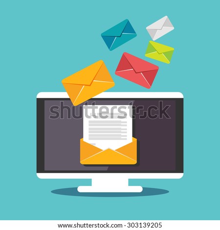 Email Illustration Sending Receiving Email Concept Stock Vector ...