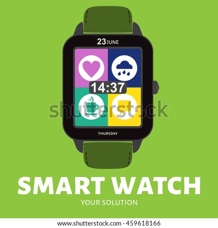 Smartwatch Vector Icons Set Illustration Stock Vector 272791856