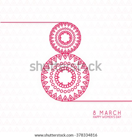 Vector women's day linear modern and creative background. Elegant greeting card design for International Women's Day celebration.