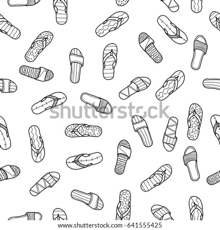 Seamless Pattern Sandal Footwear Set Hand 庫存向量圖 641555425 - Shutterstock