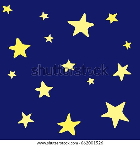 Cartoon Night Sky Big Bright Stars Stock Illustration 126623480 ...