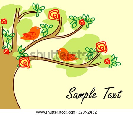 Bird Tree Vector Stock Vector 31497733 - Shutterstock