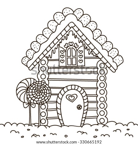 Line Art Illustration Gingerbread House Coloring Stock Vector (2018 ... Line Art Illustration Gingerbread House Coloring Stock Vector (2018 ...