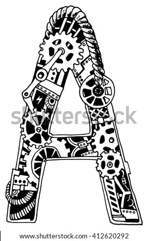 Black White Floral Abc Letter Stock Illustration 70623880 - Shutterstock