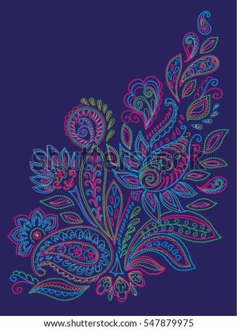 paisley mehendi henna colored floral pattern stock vector paisley mehendi henna colored floral pattern stock vector