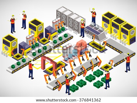 Illustration Info Graphic Factory Equipment Concept Stock Vector ...