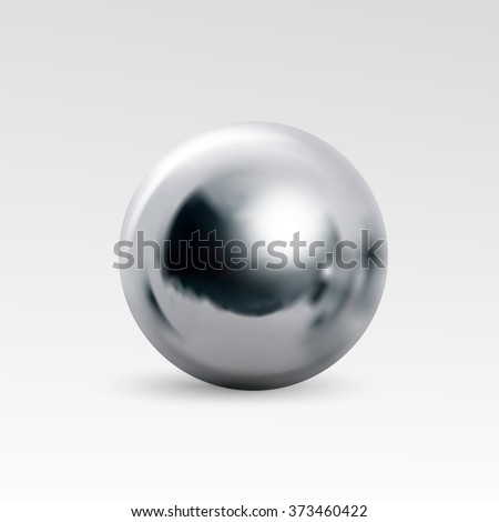 Chrome ball realistic isolated on white background