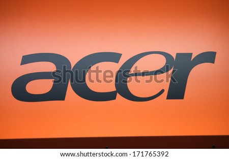DECEMBER 2013 - BERLIN: the logo of the brand "Acer", Berlin.