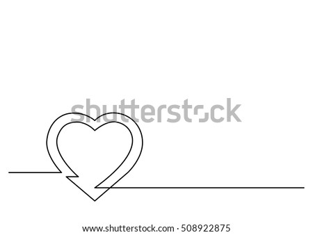 Download Continuous Line Drawing Heart 스톡 벡터(사용료 없음) 508922875 ...