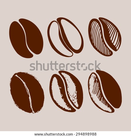 Hand Drawn Coffee Beans Stock Vector 294898988 - Shutterstock