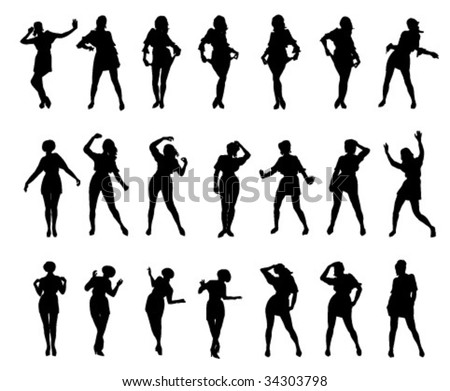 Illustration Sexy Woman Silhouettes Stock Vector 8334493 - Shutterstock