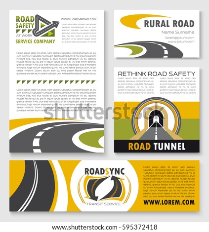 Banner Flyer Template Road Winding Highway Stock Vector ...