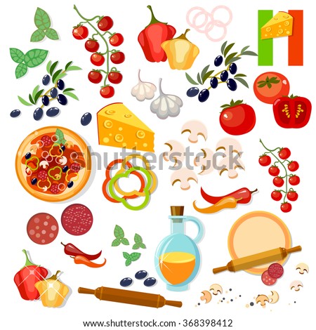 Pizza Ingredients Stock Vectors & Vector Clip Art | Shutterstock