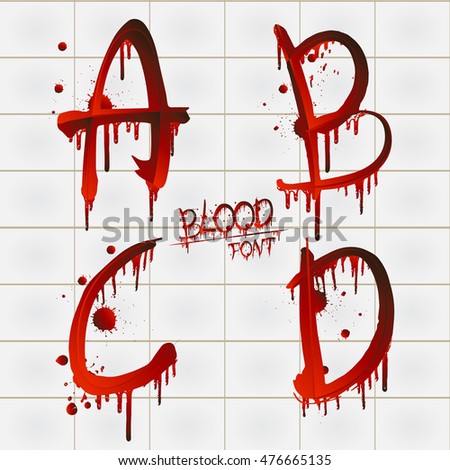 blood vector alphabet isolated font bloody shutterstock letters
