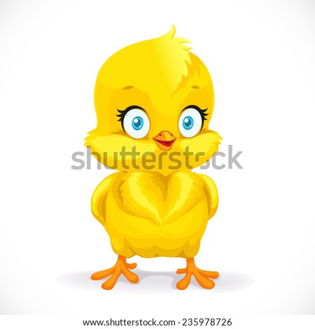 Cute Yellow Cartoon Baby Chicken Isolated Stock Vector 176961764 ...