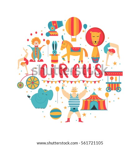 Circus Collection Carnival Fun Fair Vector Stock Vector 561721105 ...