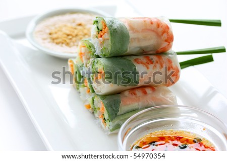 Summer Roll , Salad roll , Fresh Spring Roll , Vietnamese Food