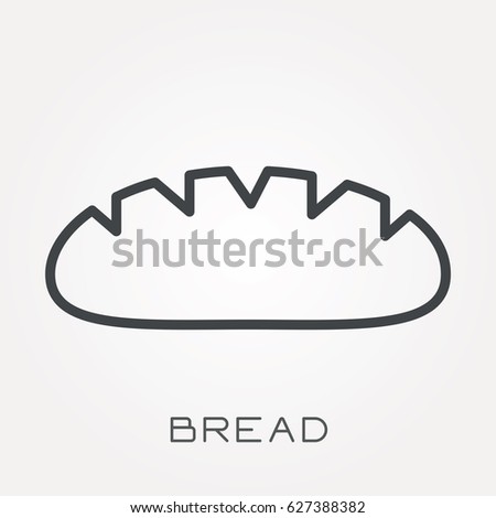 Line icon bread