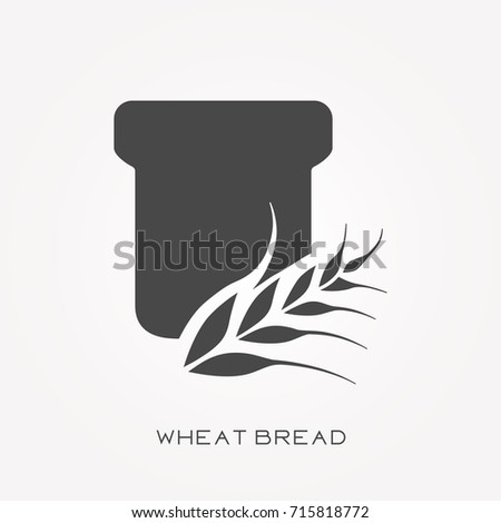 Silhouette icon wheat bread