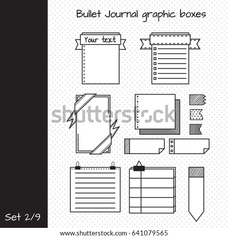 Vector Set Elements Design Bullet Journal Stock Vector 641079565 ...