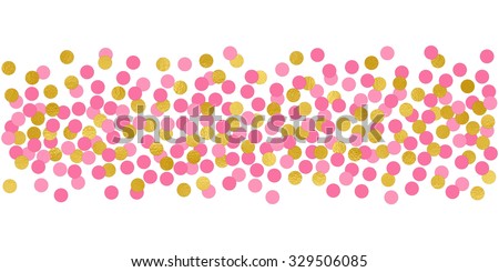 Large Circles Pink Gold Confetti Border Stock Illustration ...