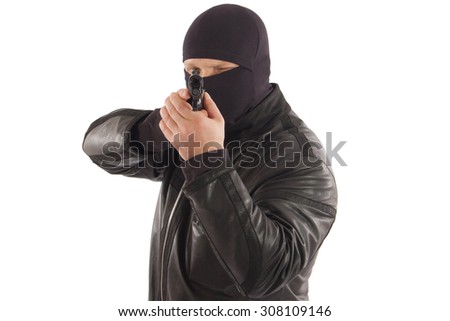 Image result for man with gun and hood