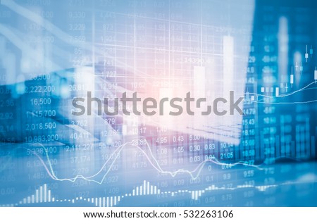 Double exposure businessman and stock market or forex graph suitable for financial investment concept. Economy trends background for business idea and all art work design. Abstract finance background.