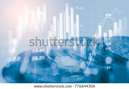 Stock market or forex trading graph and candlestick chart suitable for financial investment concept. Economy trends background for business idea and all art work design. Abstract finance background.