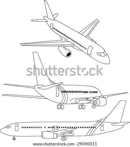 Commercial Plane Outline Flying Sky Travel Stock Vector 549374902 ...