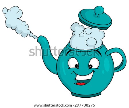 Cartoon Green Boiling Kettle Teapot Stock Vector 297708275  Shutterstock