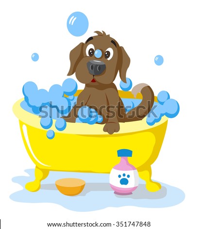 Dog Bath Stock Vector 351747848 - Shutterstock