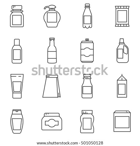 Download Packaging Icons Set Packaging Products Materials Stock ...