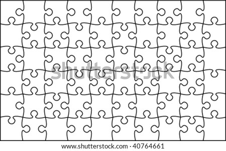 Beautiful Transparent Jigsaw Puzzle Vector 3x3 Stock Vector 42542725