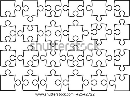 Beautiful Transparent Jigsaw Puzzle Vector 3x3 Stock Vector 42542725 ...