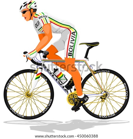 Bolivian Road Cyclist On Transparent Background Bolivian Road Cyclist On Transparent Background