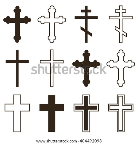 Big Set Christian Orthodoxy Crosses Different Stock Vector 404492098 ...