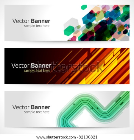 Abstract Trendy Vector Banner Header Set Stock Vector 82100866 ...