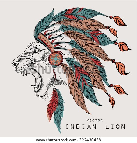 lion colored indian roach indian feather stock vector 322430438 lion colored indian roach indian feather stock vector 322430438