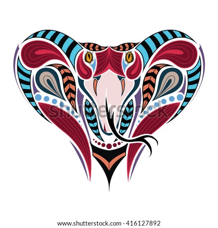 patterned colored head king cobra african stock vector 416127883 patterned colored head king cobra african stock vector 416127883