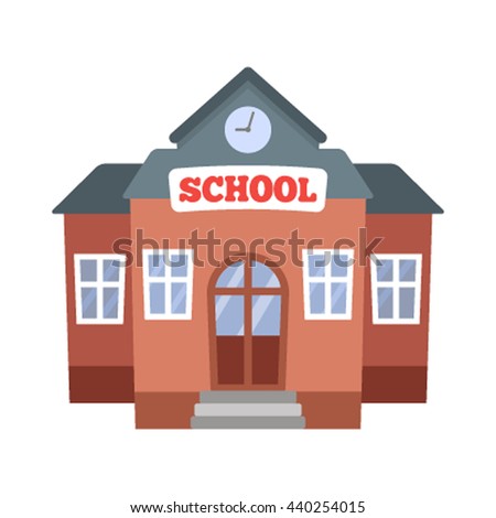 School Building Cartoon Style Flat Vector Stock Vector 440254015 ...