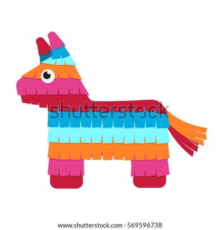 Funny Colorful Character Pinata Flat Style Stock Vector (Royalty Free ...