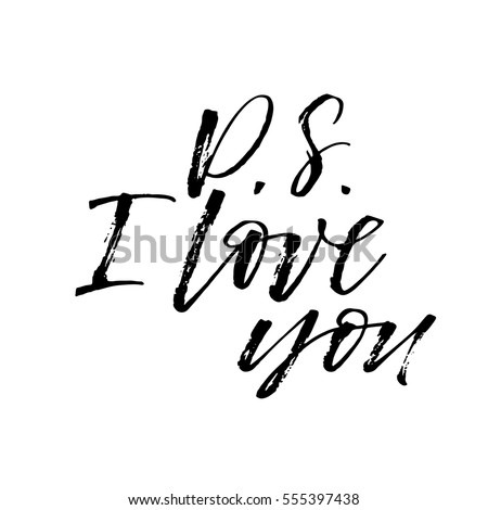 Download Ps Love You Postcard Phrase Valentines Stock Vector ...