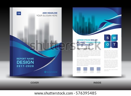 Annual Report Brochure Flyer Template Blue Stock Vector 