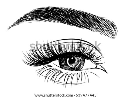 Female Eyes Vector Stock Vector 639477445 - Shutterstock
