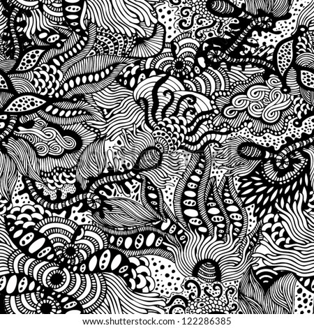 Seamless Crazy Psychedelic Pattern Stock Vector 122286385 - Shutterstock