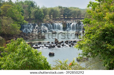 DONG NAI, VIETNAM March 16 2016: Beautiful Waterfall at GiangDien Waterfall, Dong Nai province, Vietnam in a daytime