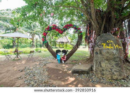 DONG NAI, VIETNAM March 16 2016: Beautiful Scene at GiangDien Waterfall, Dong Nai province, Vietnam in a daytime