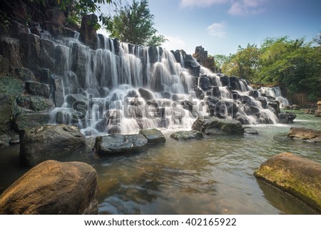 DONG NAI, VIETNAM March 16 2016: Beautiful Waterfall at GiangDien Waterfall, Dong Nai province, Vietnam in a daytime