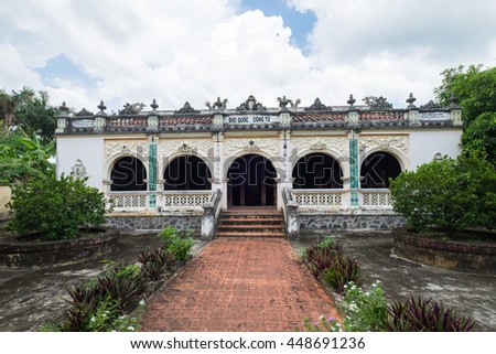 Tien Giang, Vietnam - July 02, 2016: Lang Hoang Gia Mausoleum (early 19th century) Mausoleum of Pham Dang Hung, grandfather of Emperor Tu Duc. One of famous attraction of tourism nowadays.